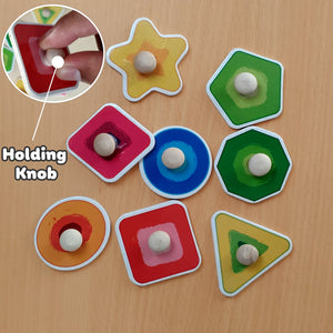 Wudly Shapes Puzzle Board - Fun Learning Toy | The Mom Store - Wooden Puzzles