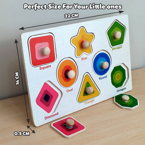Wudly Shapes Puzzle Board - Fun Learning Toy | The Mom Store - Wooden Puzzles