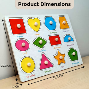 Wudly Shapes Puzzle Board with Whiteboard - Learning Toy | The Mom Store - Wooden Puzzles
