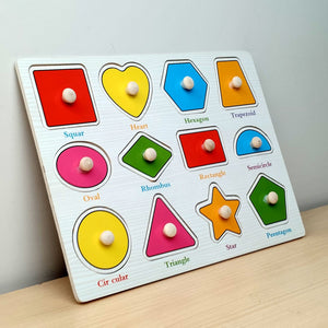 Wudly Shapes Puzzle Board with Whiteboard - Learning Toy | The Mom Store - Wooden Puzzles