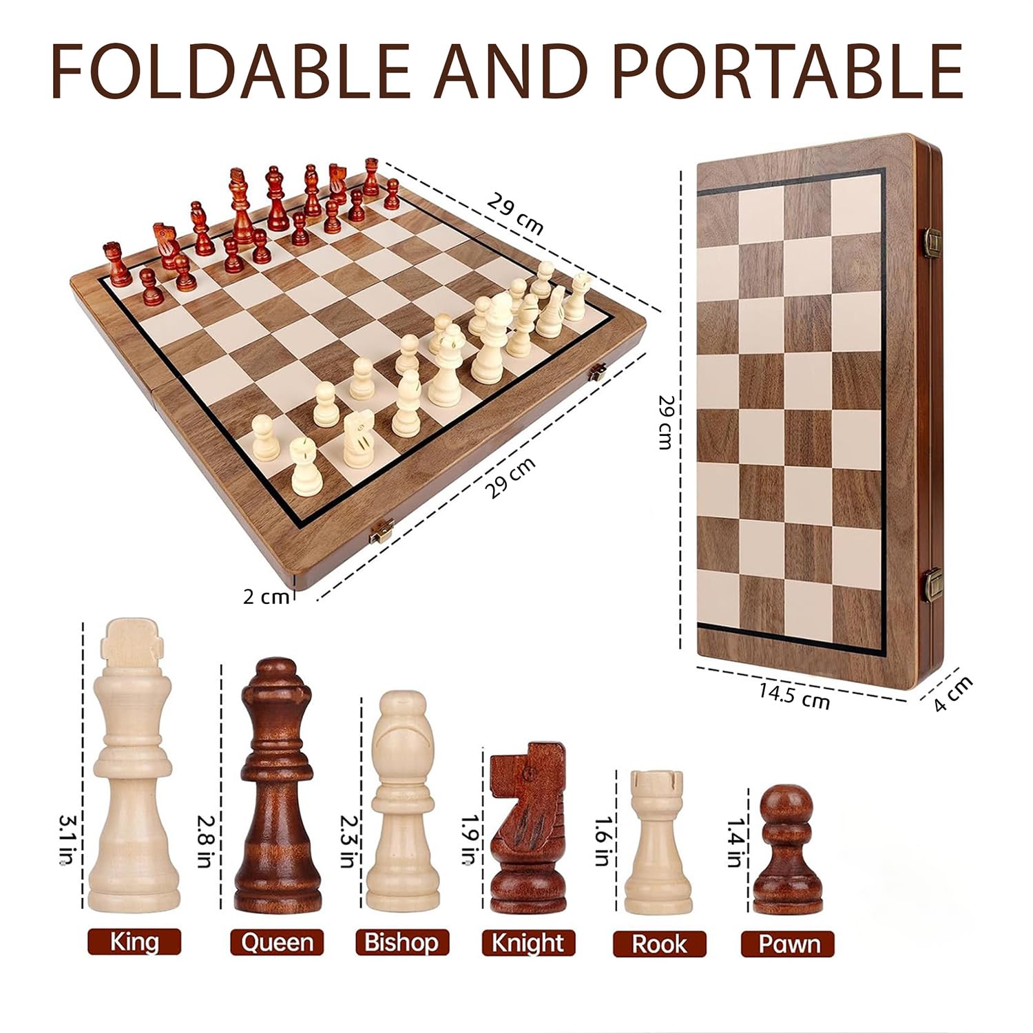 Wudly - Small Chess For Kids and Adults - Board Games