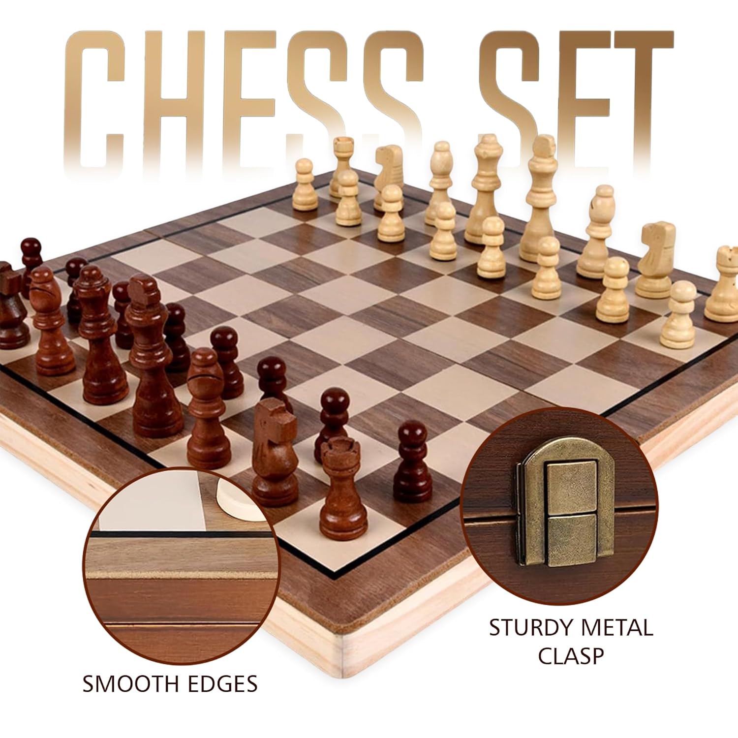 Wudly - Small Chess For Kids and Adults - Board Games