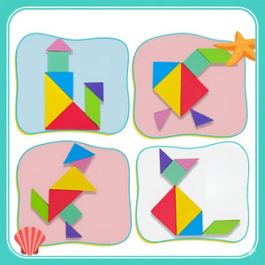 Wudly Tangram Puzzle Book - Brain Teaser Game | The Mom Store - Activity