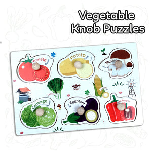 Wudly Vegetable Puzzle Board - Fun Learning Toy | The Mom Store - Wooden Puzzles