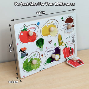 Wudly Vegetable Puzzle Board - Fun Learning Toy | The Mom Store - Wooden Puzzles