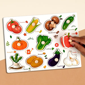 Wudly Vegetables Puzzle Board - Learning Toy | The Mom Store - Wooden Puzzles