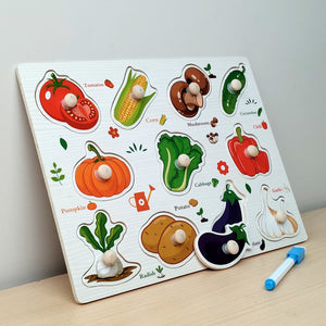 Wudly Vegetables Puzzle Board - Learning Toy | The Mom Store - Wooden Puzzles