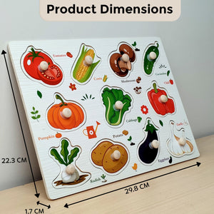 Wudly Vegetables Puzzle Board - Learning Toy | The Mom Store - Wooden Puzzles