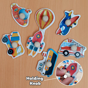 Wudly Vehicle Puzzle Board - Fun Learning Toy | The Mom Store - Wooden Puzzles