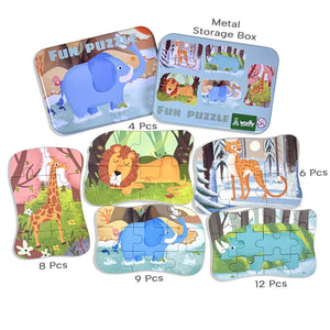 Wudly Wild Animals Puzzle Set - Learning Toy | The Mom Store - Wooden Puzzles