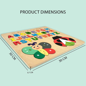 Wudly Wooden Alphabet Number & Shape Puzzle Board - Wooden Puzzles