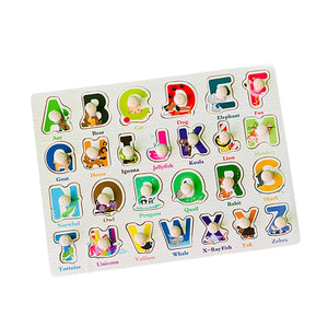 Wudly Wooden Alphabet Puzzle Board with Whiteboard for Kids - Wooden Puzzles