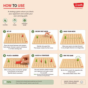Wudly Wooden Barrier Minds Strategy Board Game - Educational Toys