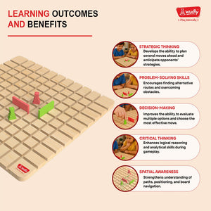 Wudly Wooden Barrier Minds Strategy Board Game - Educational Toys
