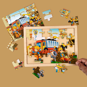 Wudly Wooden Construction Site Jigsaw Puzzle - Wooden Puzzles