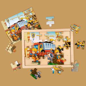 Wudly Wooden Construction Site Jigsaw Puzzle - Wooden Puzzles