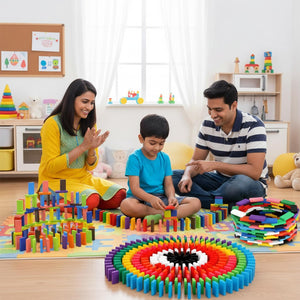 Wudly Wooden Domino Blocks Set - STEM Learning Toy | The Mom Store - Wooden Block Toys