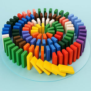 Wudly Wooden Domino Blocks Set - STEM Learning Toy | The Mom Store - Wooden Block Toys