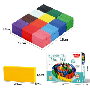 Wudly Wooden Domino Blocks Set - STEM Learning Toy | The Mom Store - Wooden Block Toys