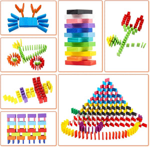 Wudly Wooden Domino Blocks Set - STEM Learning Toy | The Mom Store - Wooden Block Toys