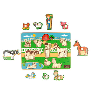 Wudly Wooden Farm Nob Puzzle - Wooden Puzzles