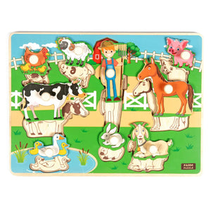 Wudly Wooden Farm Nob Puzzle - Wooden Puzzles