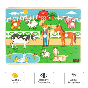 Wudly Wooden Farm Nob Puzzle - Wooden Puzzles