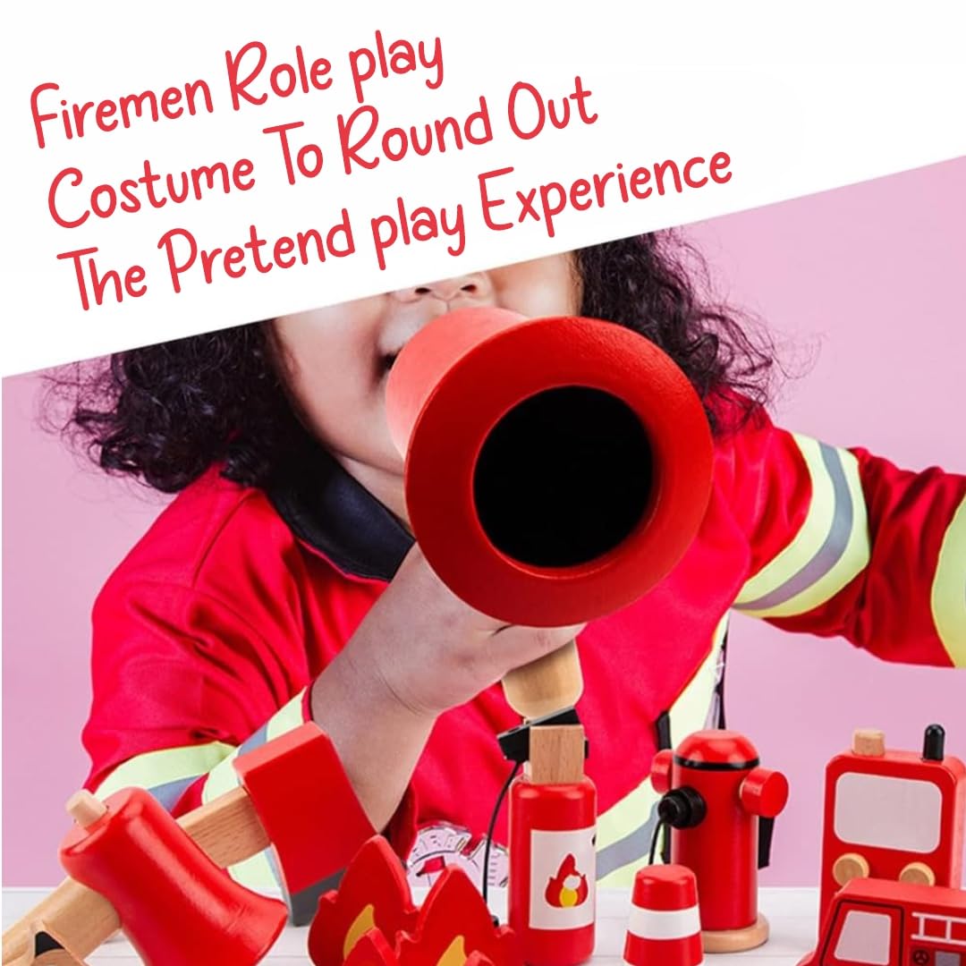 Wudly - Wooden Fire Fighter Play Set For Adults - Pretend Play