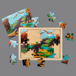 Wudly Wooden Jigsaw Puzzle - BLACK DINO - Wooden Puzzles
