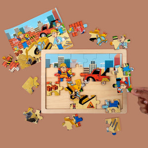 Wudly Wooden Jigsaw Puzzle - BUILDING CONSTRUCTION - Wooden Puzzles
