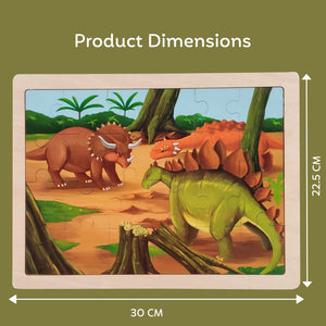 Wudly Wooden Jigsaw Puzzle - ORANGE DINO - Wooden Puzzles