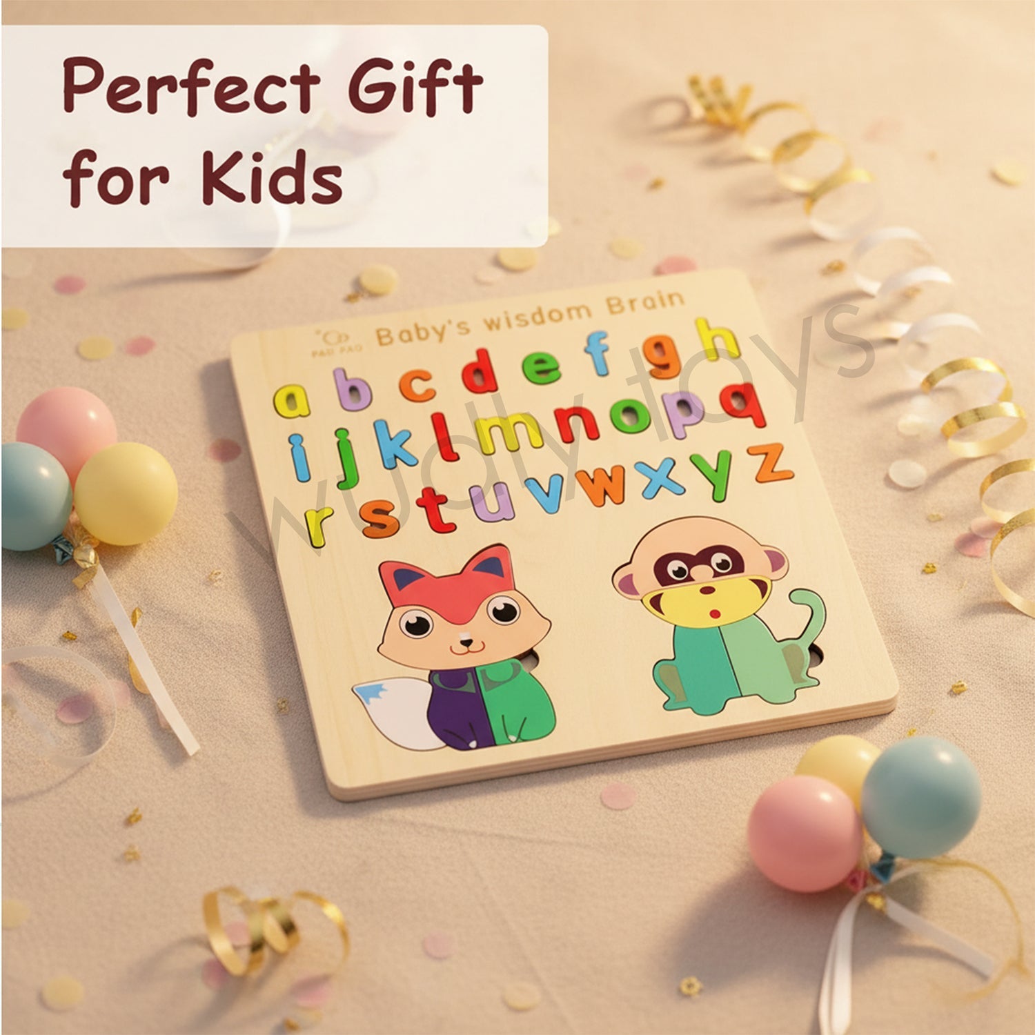 Wudly Wooden Lowercase Alphabet Puzzle Board for Kids - Wooden Puzzles