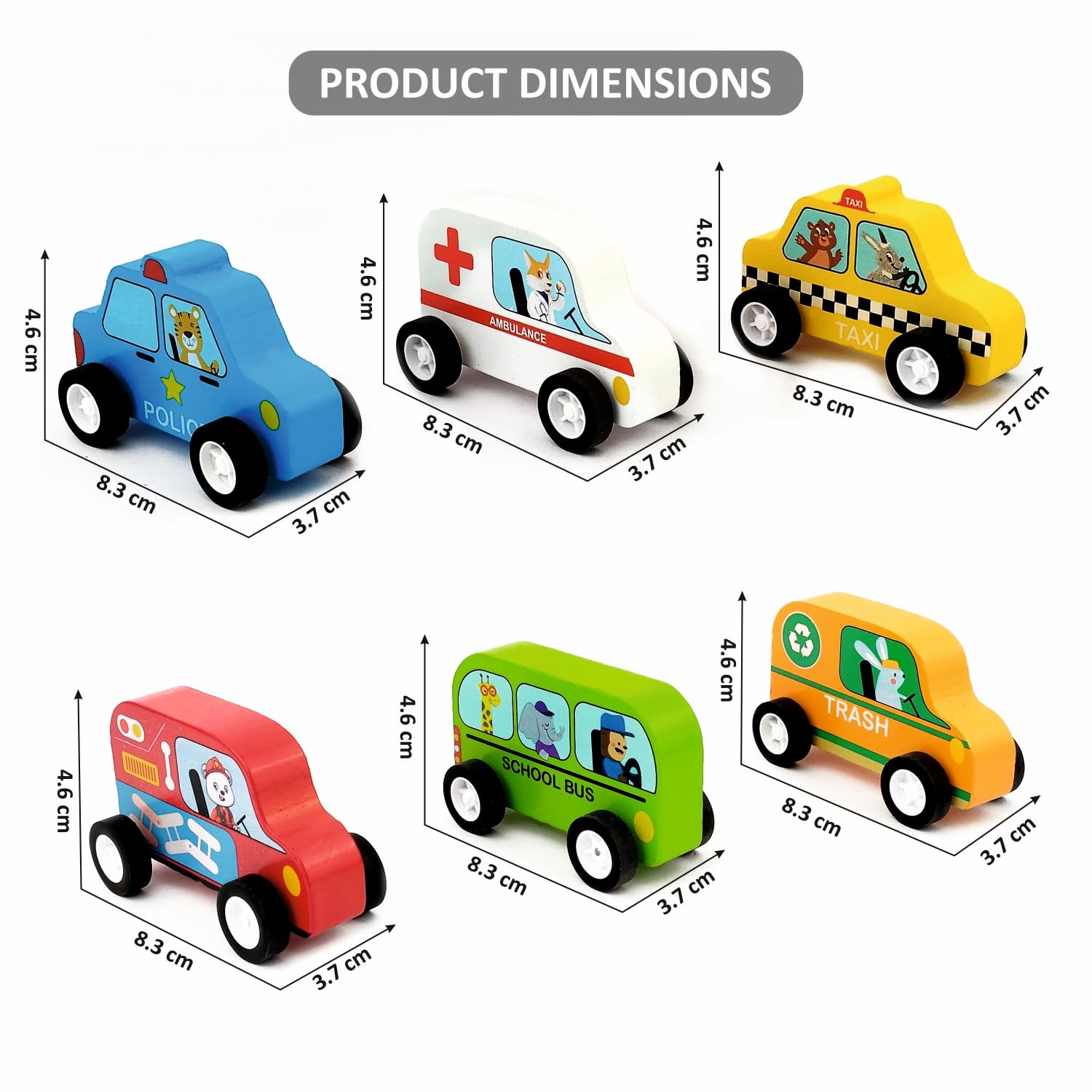 Wudly Wooden Mini Vehicle Toy Set (6 pcs) - Fun Play | The Mom Store ...