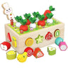 Wudly Wooden Montessori Fine Motor Toys for Baby Toddler, Wooden Shape Sorter Carrot Harvest Game, Preschool Learning Educational Toys for 2+ Years old kids. (Set of 32 pcs) Child Safe Certified. (Multi colors) - CR - 1309
