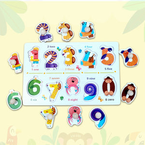 Wudly Wooden Number Knob Puzzle for Kids - Wooden Puzzles