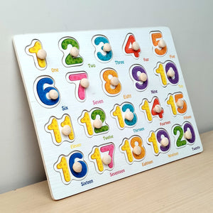 Wudly Wooden Number Puzzle Board 1–20 with Whiteboard for Kids - Wooden Puzzles