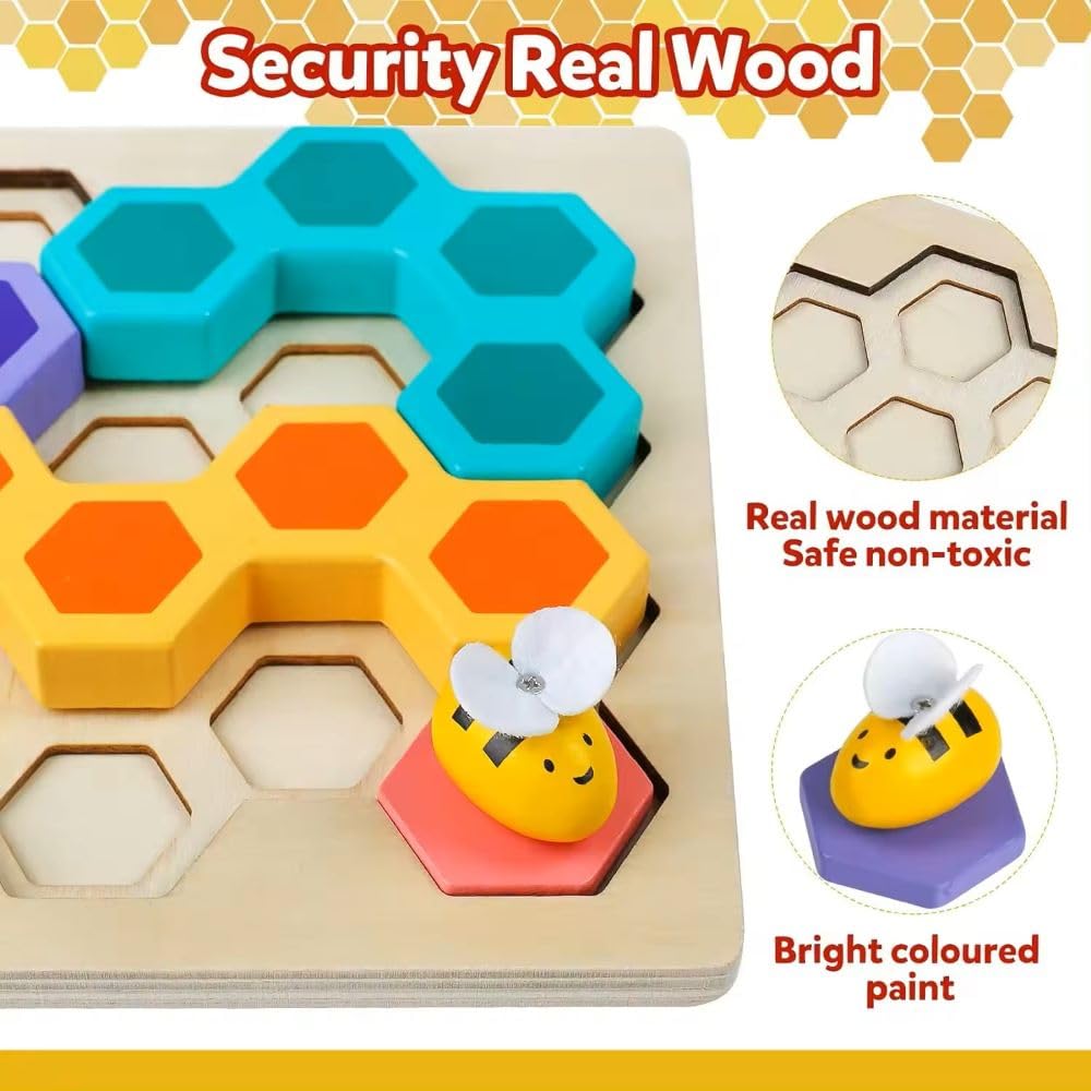 Wudly - Wooden Puzzle Bee Game - CR - 1331