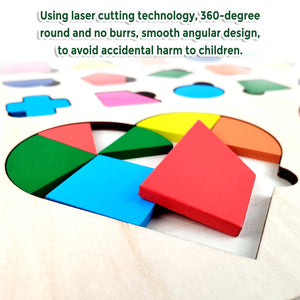 Wudly Wooden Shape Sorting Puzzle Board for Kids - Wooden Puzzles