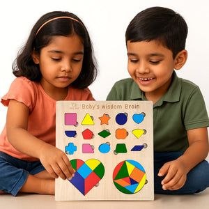 Wudly Wooden Shape Sorting Puzzle Board for Kids - Wooden Puzzles
