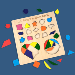 Wudly Wooden Shape Sorting Puzzle Board for Kids - Wooden Puzzles