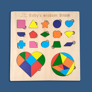 Wudly Wooden Shape Sorting Puzzle Board for Kids - Wooden Puzzles