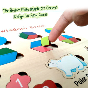 Wudly Wooden Shape Sorting Puzzle for Kids - Wooden Puzzles