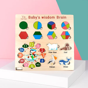 Wudly Wooden Shape Sorting Puzzle for Kids - Wooden Puzzles