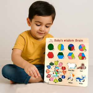 Wudly Wooden Shape Sorting Puzzle for Kids - Wooden Puzzles