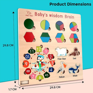 Wudly Wooden Shape Sorting Puzzle for Kids - Wooden Puzzles