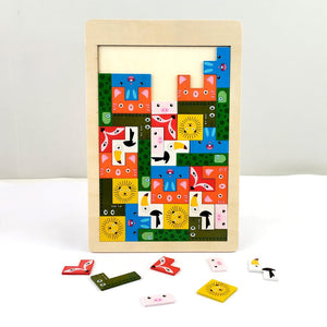 Wudly Wooden Six Russian - Animal Theme - Wooden Puzzle
