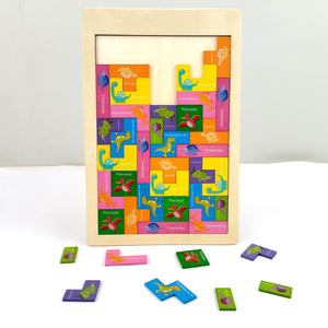 Wudly Wooden Six Russian - Dinosaur Theme - Wooden Puzzles