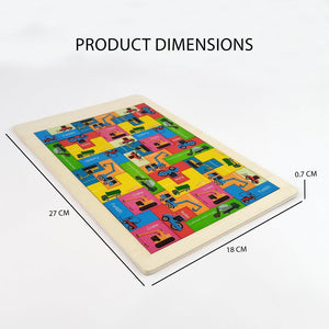 Wudly Wooden Six Russian - Vehicle Theme - Wooden Puzzles