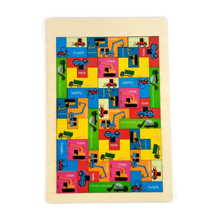 Wudly Wooden Six Russian - Vehicle Theme - Wooden Puzzles