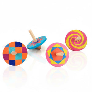 Wudly Wooden Spinning Top Toy Set - Classic Lattu Fun | The Mom Store - Activity